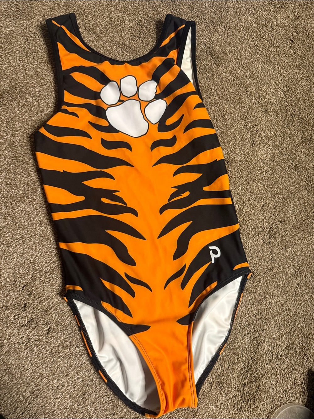 Women’s Tiger Paw Plum Gymnastics/Dance Leotard - Orange/Black- limited edition